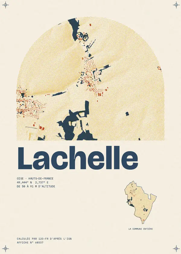 Affiche de Lachelle, calculée par 123-fr d'après l'IGN