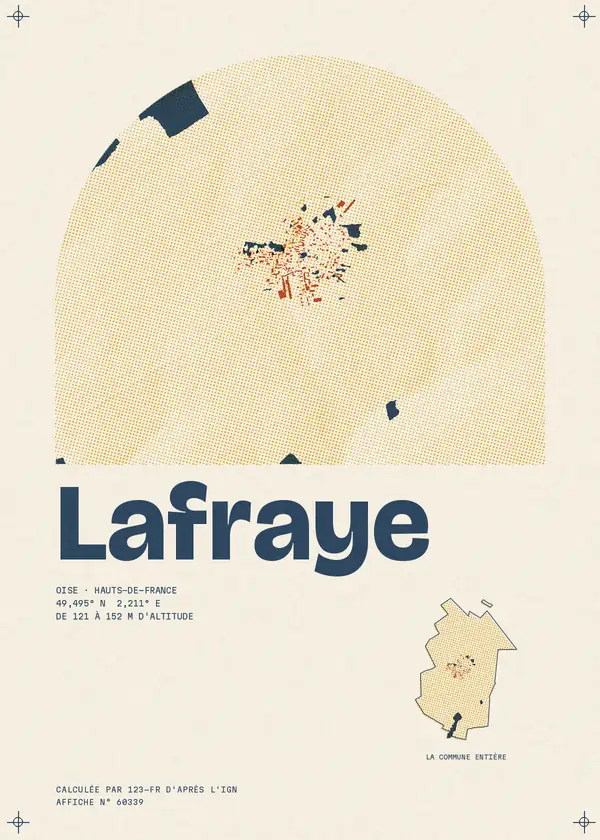 Affiche de Lafraye, calculée par 123-fr d'après l'IGN