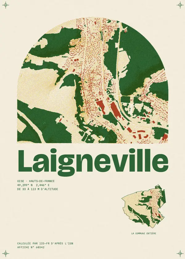 Affiche de Laigneville, calculée par 123-fr d'après l'IGN