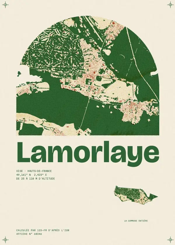 Affiche de Lamorlaye, calculée par 123-fr d'après l'IGN