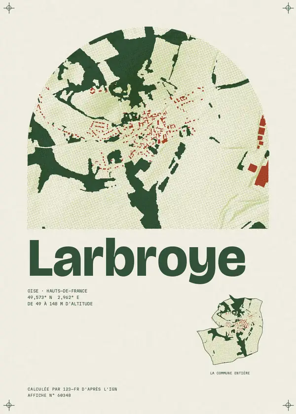 Affiche de Larbroye, calculée par 123-fr d'après l'IGN