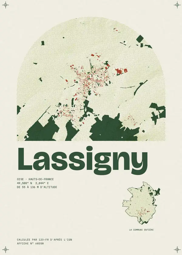Affiche de Lassigny, calculée par 123-fr d'après l'IGN