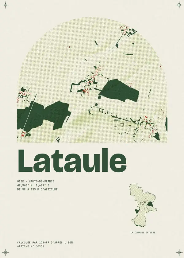 Affiche de Lataule, calculée par 123-fr d'après l'IGN