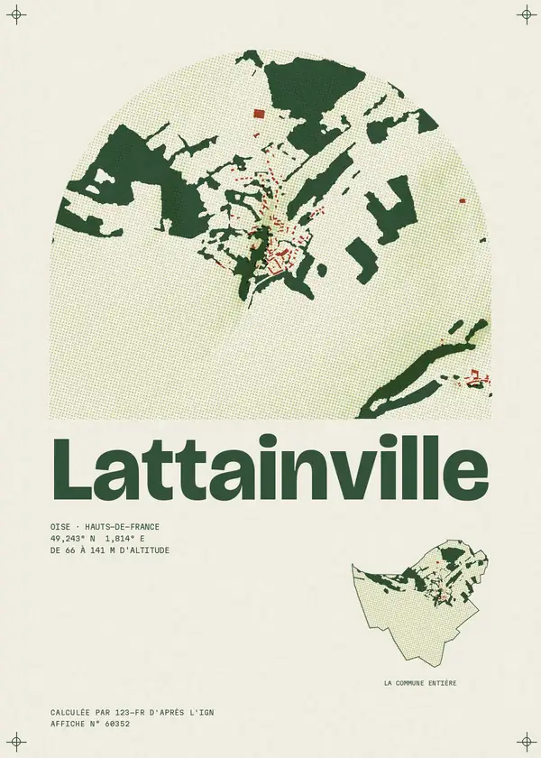 Affiche de Lattainville, calculée par 123-fr d'après l'IGN