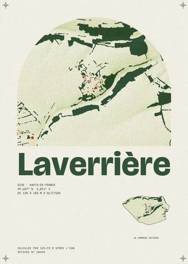 Affiche de Laverrière, calculée par 123-fr d'après l'IGN
