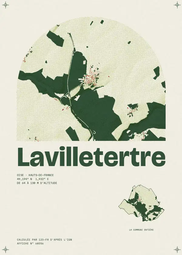 Affiche de Lavilletertre, calculée par 123-fr d'après l'IGN