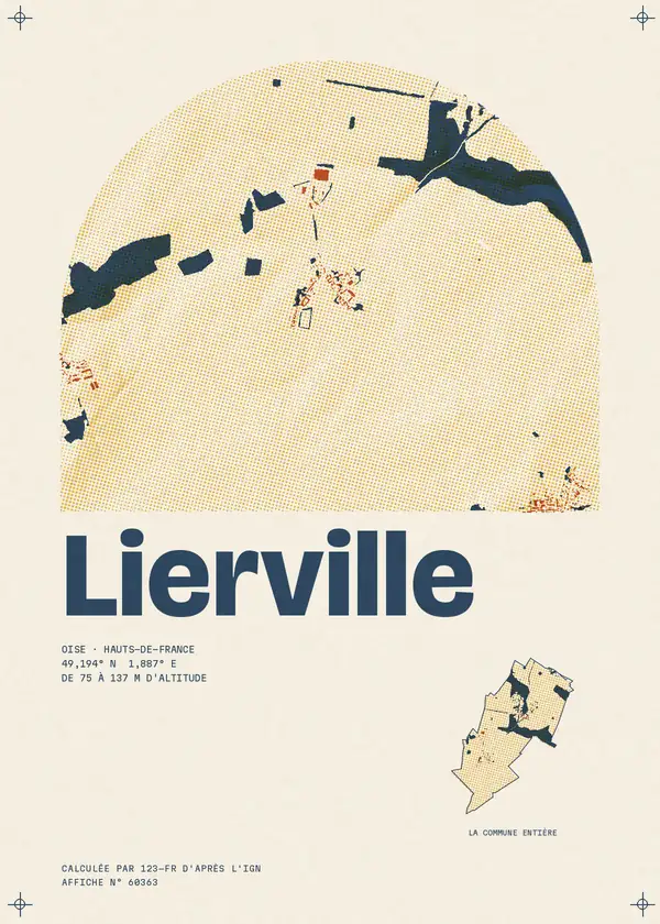 Affiche de Lierville, calculée par 123-fr d'après l'IGN