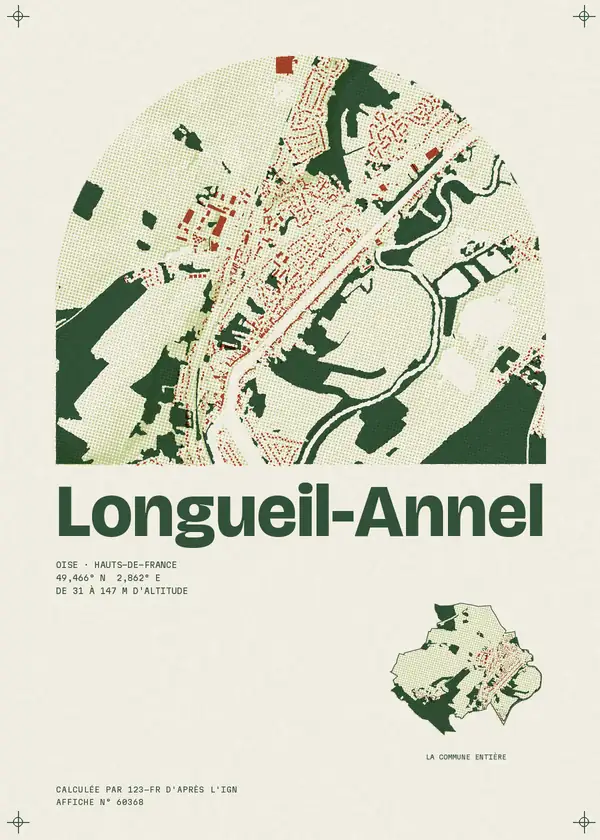 Affiche de Longueil-Annel, calculée par 123-fr d'après l'IGN