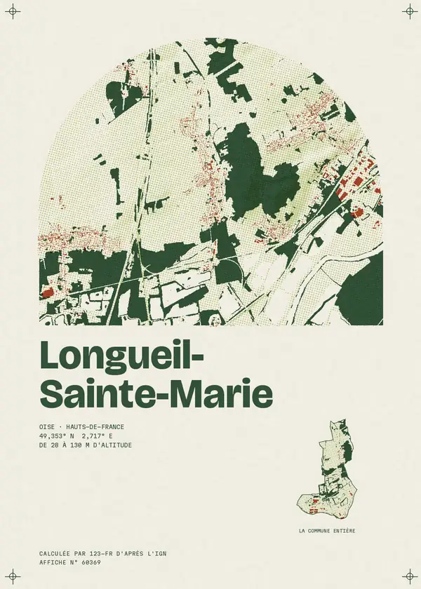 Affiche de Longueil-Sainte-Marie, calculée par 123-fr d'après l'IGN
