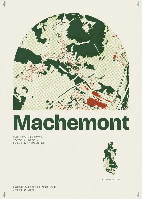 Affiche de Machemont, calculée par 123-fr d'après l'IGN