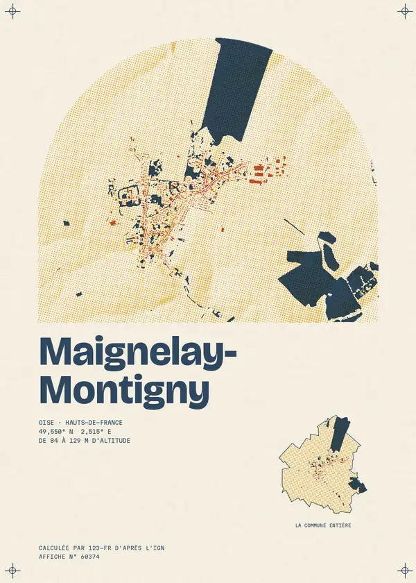 Affiche de Maignelay-Montigny, calculée par 123-fr d'après l'IGN