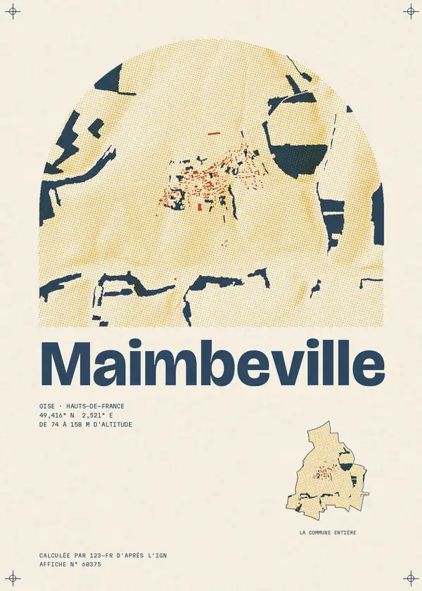Affiche de Maimbeville, calculée par 123-fr d'après l'IGN