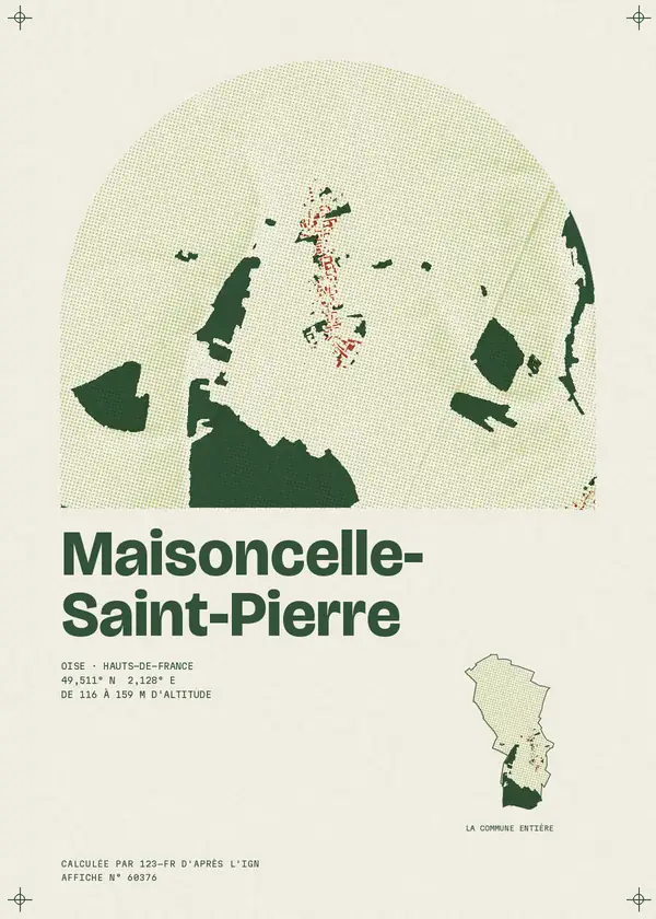 Affiche de Maisoncelle-Saint-Pierre, calculée par 123-fr d'après l'IGN