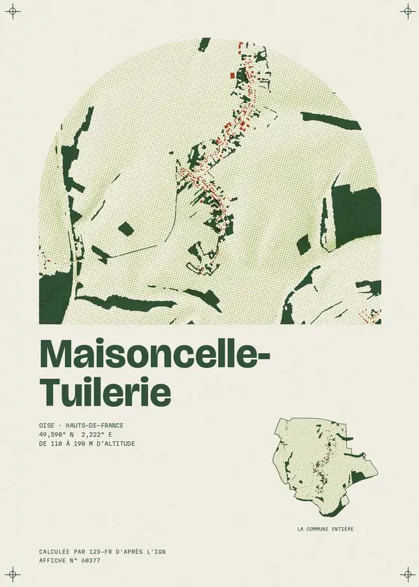 Affiche de Maisoncelle-Tuilerie, calculée par 123-fr d'après l'IGN