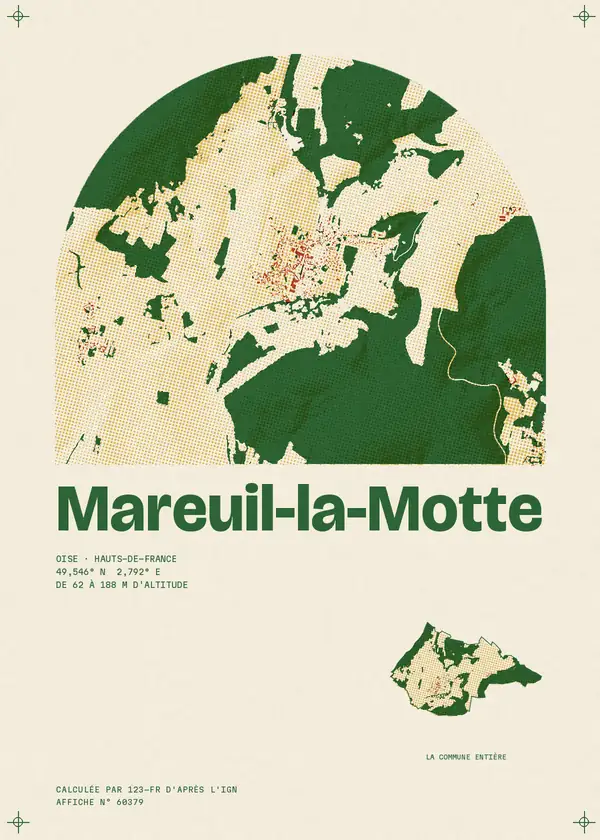 Affiche de Mareuil-la-Motte, calculée par 123-fr d'après l'IGN