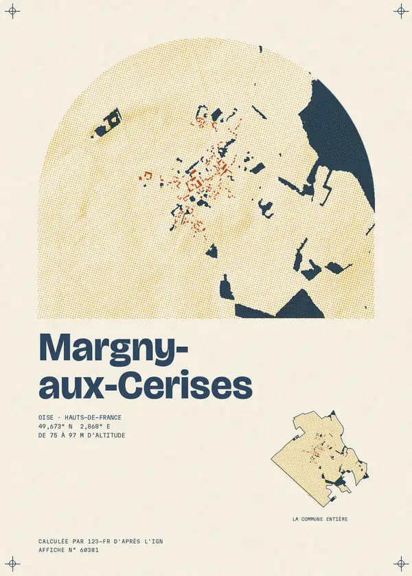 Affiche de Margny-aux-Cerises, calculée par 123-fr d'après l'IGN