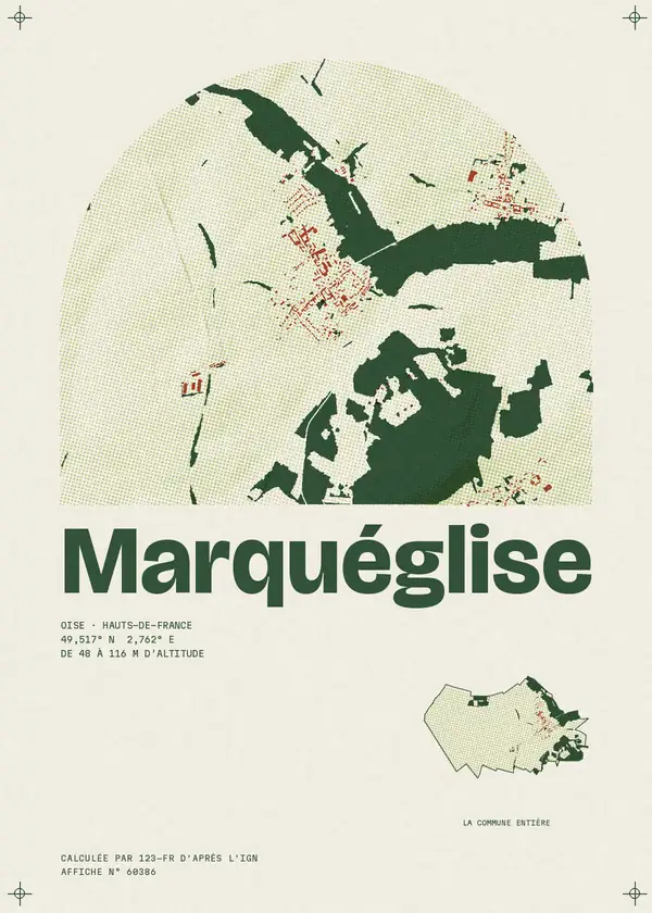 Affiche de Marquéglise, calculée par 123-fr d'après l'IGN