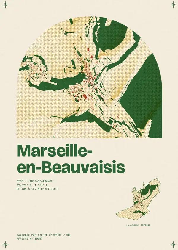 Affiche de Marseille-en-Beauvaisis, calculée par 123-fr d'après l'IGN