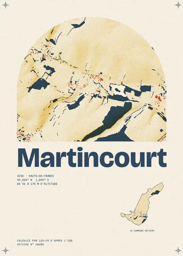 Affiche de Martincourt, calculée par 123-fr d'après l'IGN