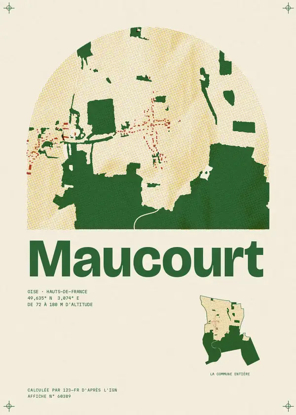 Affiche de Maucourt, calculée par 123-fr d'après l'IGN