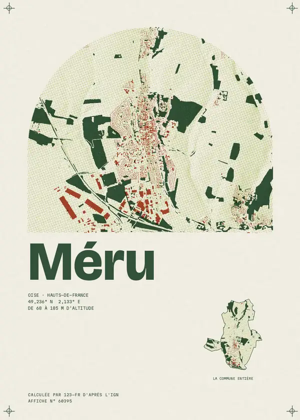 Affiche de Méru, calculée par 123-fr d'après l'IGN