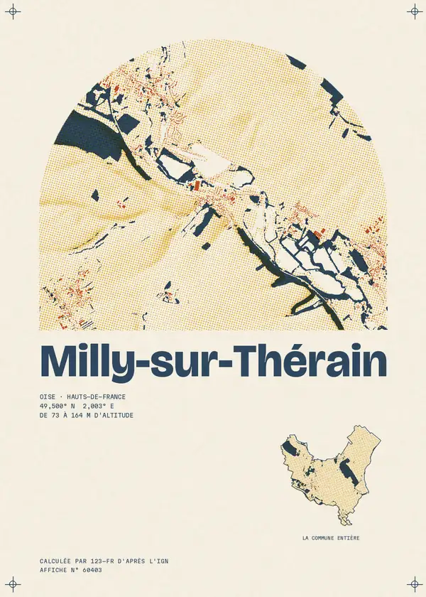 Affiche de Milly-sur-Thérain, calculée par 123-fr d'après l'IGN