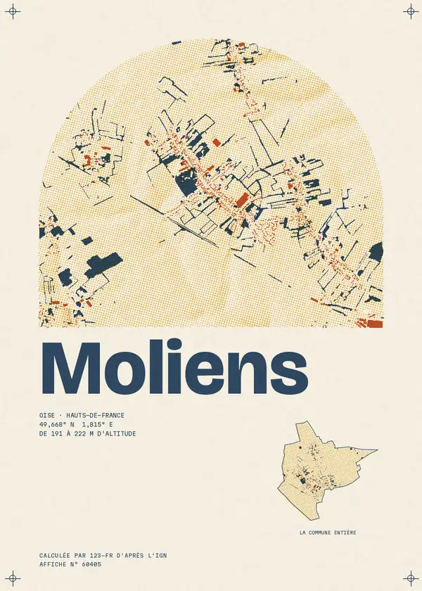 Affiche de Moliens, calculée par 123-fr d'après l'IGN