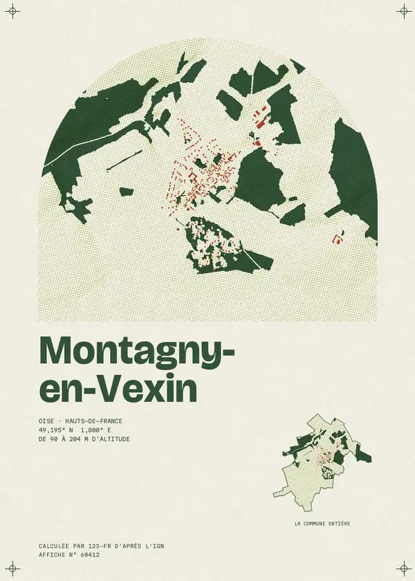 Affiche de Montagny-en-Vexin, calculée par 123-fr d'après l'IGN