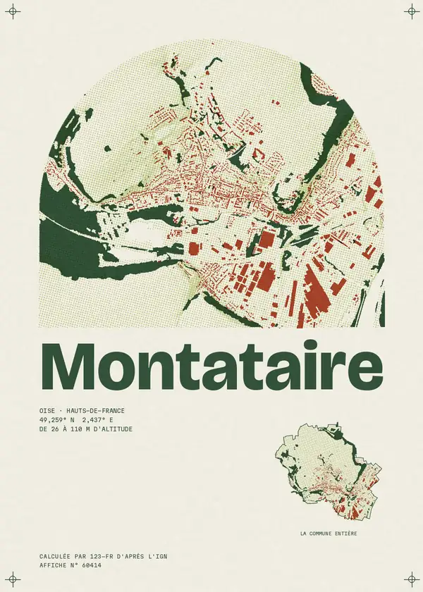 Affiche de Montataire, calculée par 123-fr d'après l'IGN