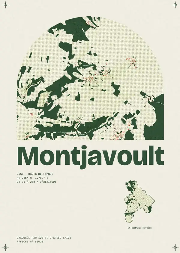 Affiche de Montjavoult, calculée par 123-fr d'après l'IGN