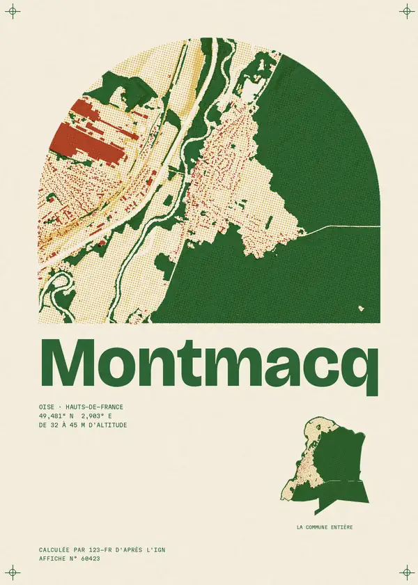 Affiche de Montmacq, calculée par 123-fr d'après l'IGN
