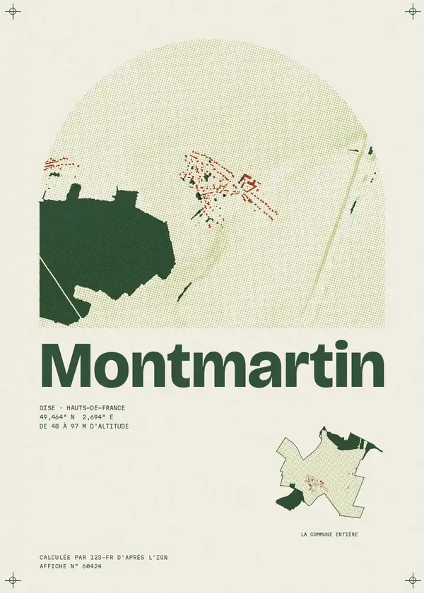 Affiche de Montmartin, calculée par 123-fr d'après l'IGN