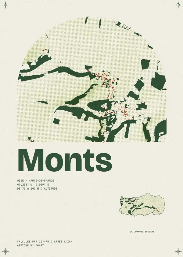 Affiche de Monts, calculée par 123-fr d'après l'IGN