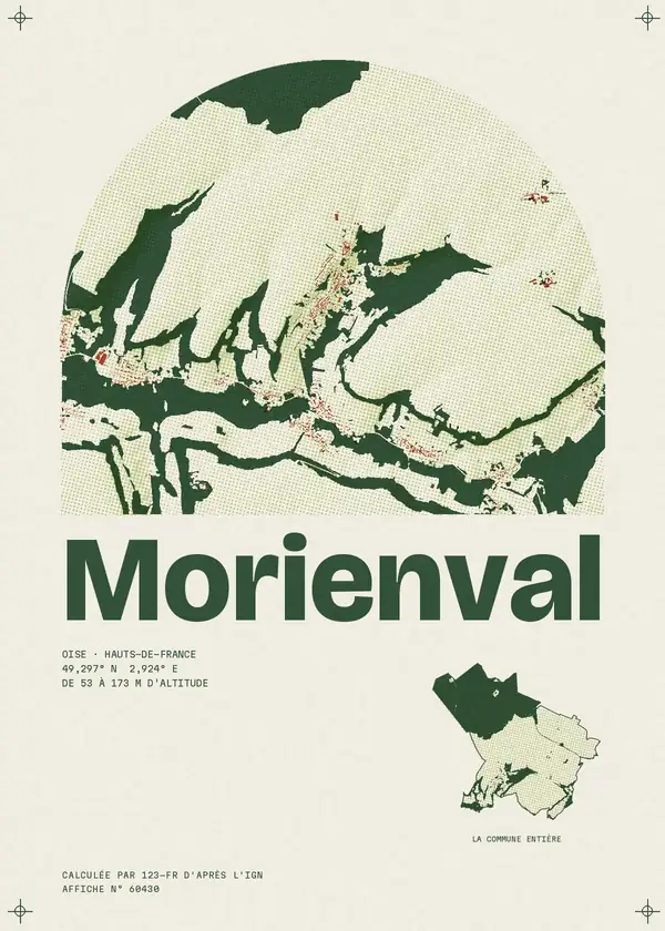 Affiche de Morienval, calculée par 123-fr d'après l'IGN
