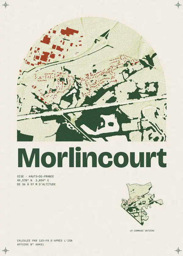 Affiche de Morlincourt, calculée par 123-fr d'après l'IGN