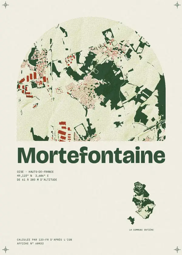 Affiche de Mortefontaine, calculée par 123-fr d'après l'IGN
