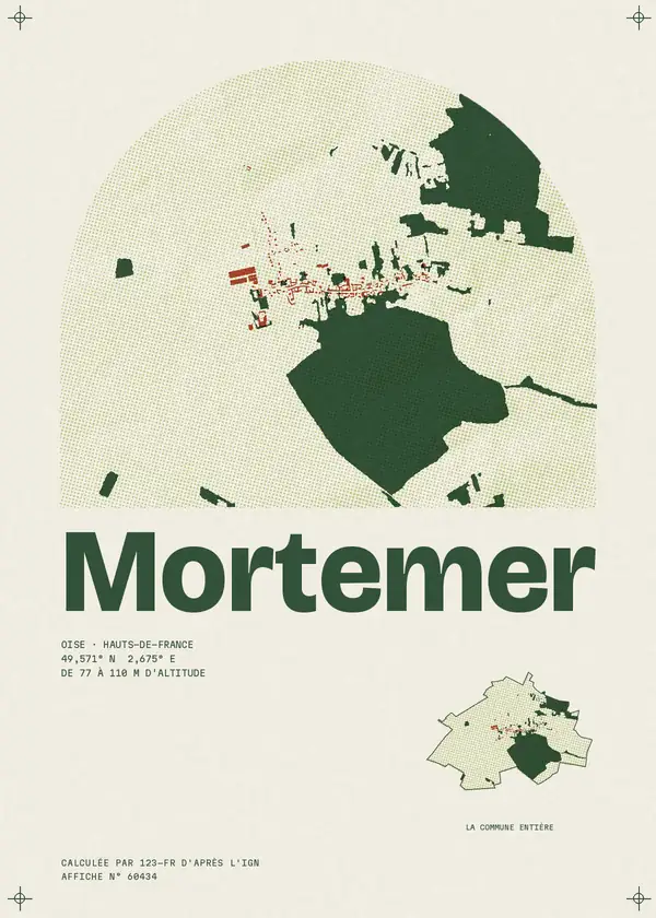 Affiche de Mortemer, calculée par 123-fr d'après l'IGN