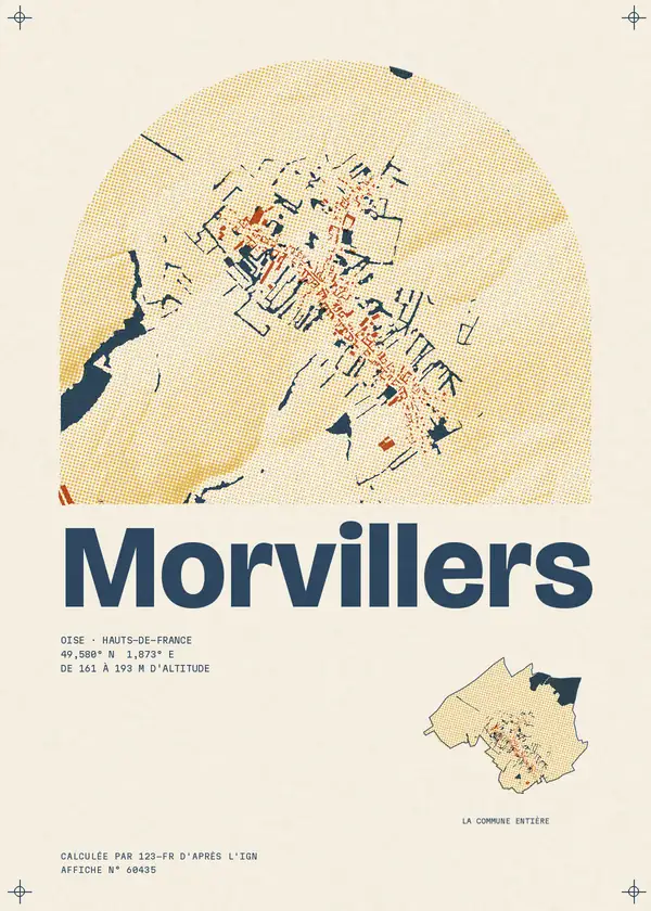 Affiche de Morvillers, calculée par 123-fr d'après l'IGN