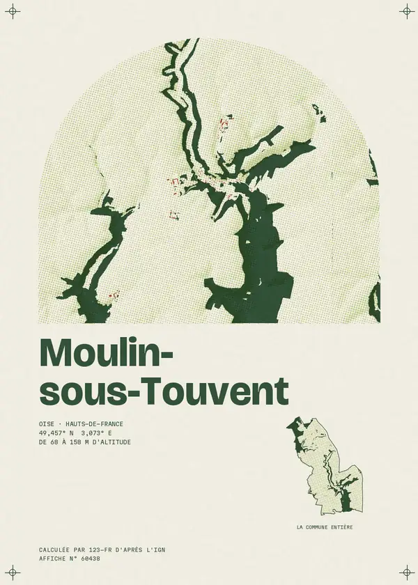 Affiche de Moulin-sous-Touvent, calculée par 123-fr d'après l'IGN
