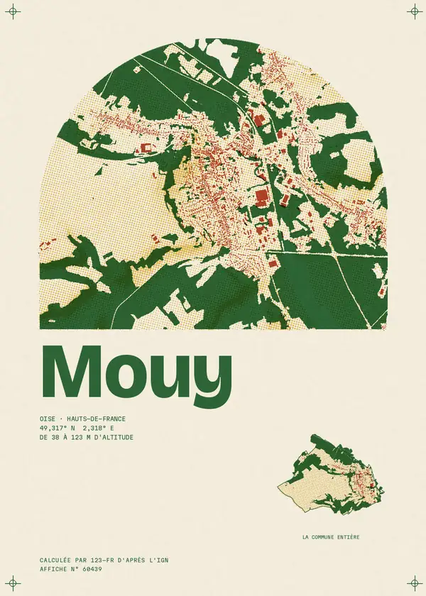 Affiche de Mouy, calculée par 123-fr d'après l'IGN