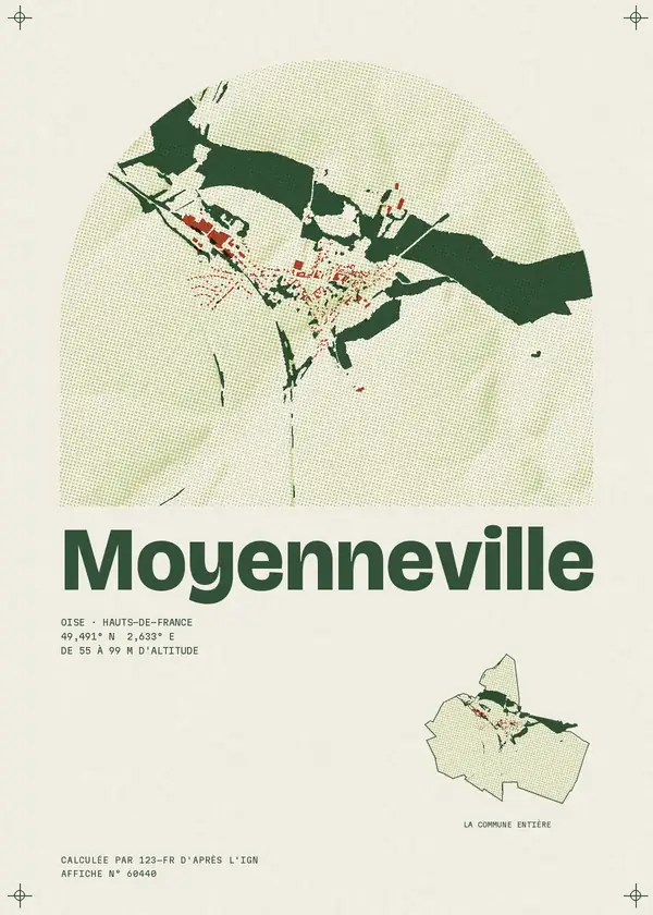 Affiche de Moyenneville, calculée par 123-fr d'après l'IGN