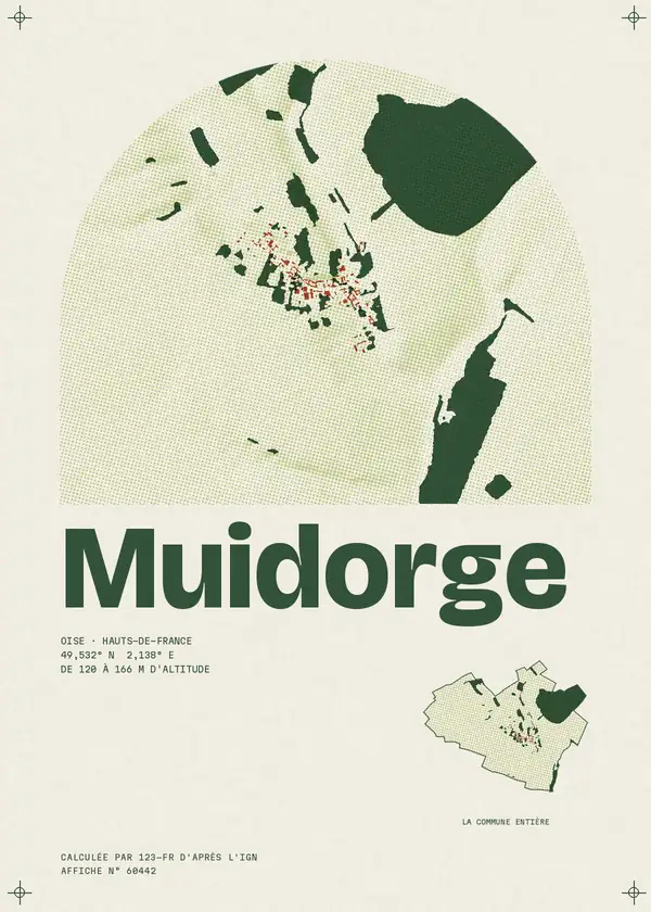 Affiche de Muidorge, calculée par 123-fr d'après l'IGN