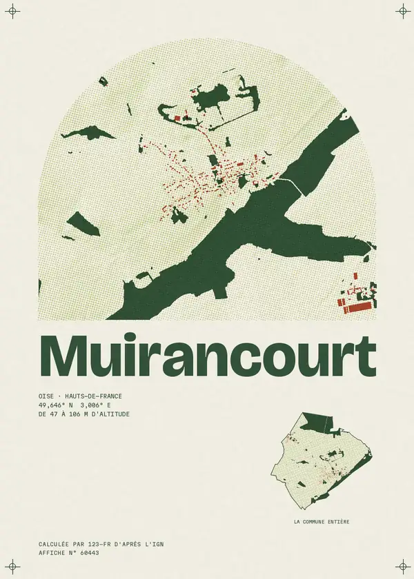 Affiche de Muirancourt, calculée par 123-fr d'après l'IGN