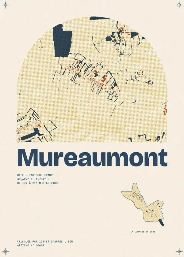 Affiche de Mureaumont, calculée par 123-fr d'après l'IGN