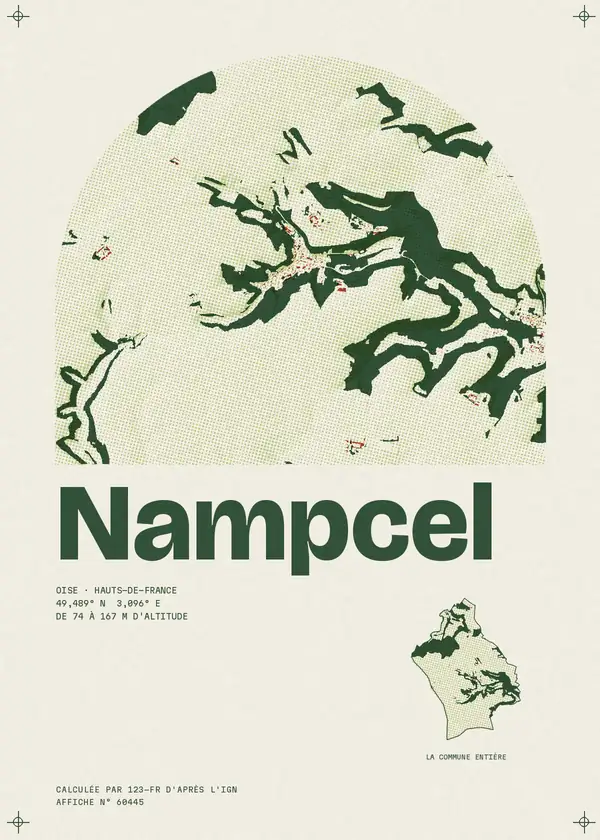 Affiche de Nampcel, calculée par 123-fr d'après l'IGN