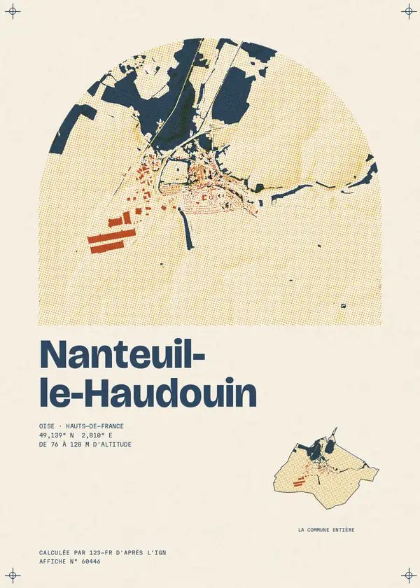 Affiche de Nanteuil-le-Haudouin, calculée par 123-fr d'après l'IGN
