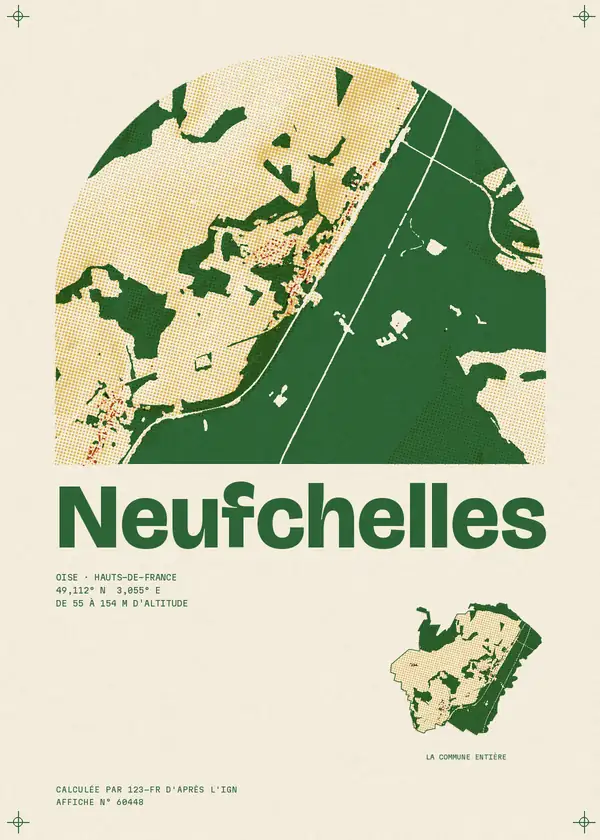 Affiche de Neufchelles, calculée par 123-fr d'après l'IGN