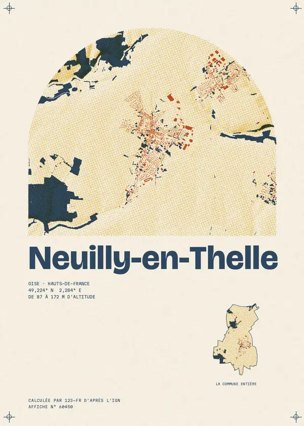 Affiche de Neuilly-en-Thelle, calculée par 123-fr d'après l'IGN
