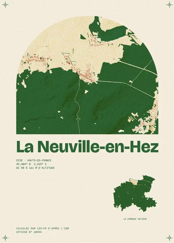 Affiche de La Neuville-en-Hez, calculée par 123-fr d'après l'IGN