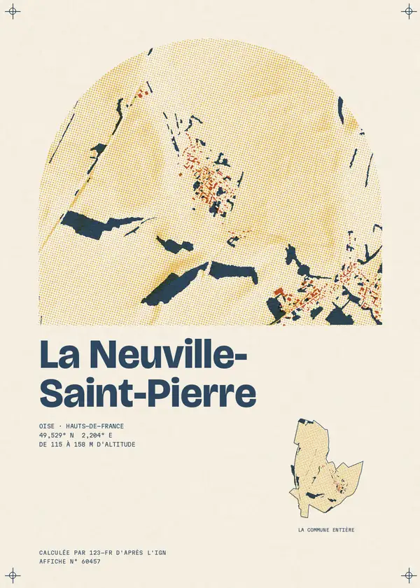 Affiche de La Neuville-Saint-Pierre, calculée par 123-fr d'après l'IGN